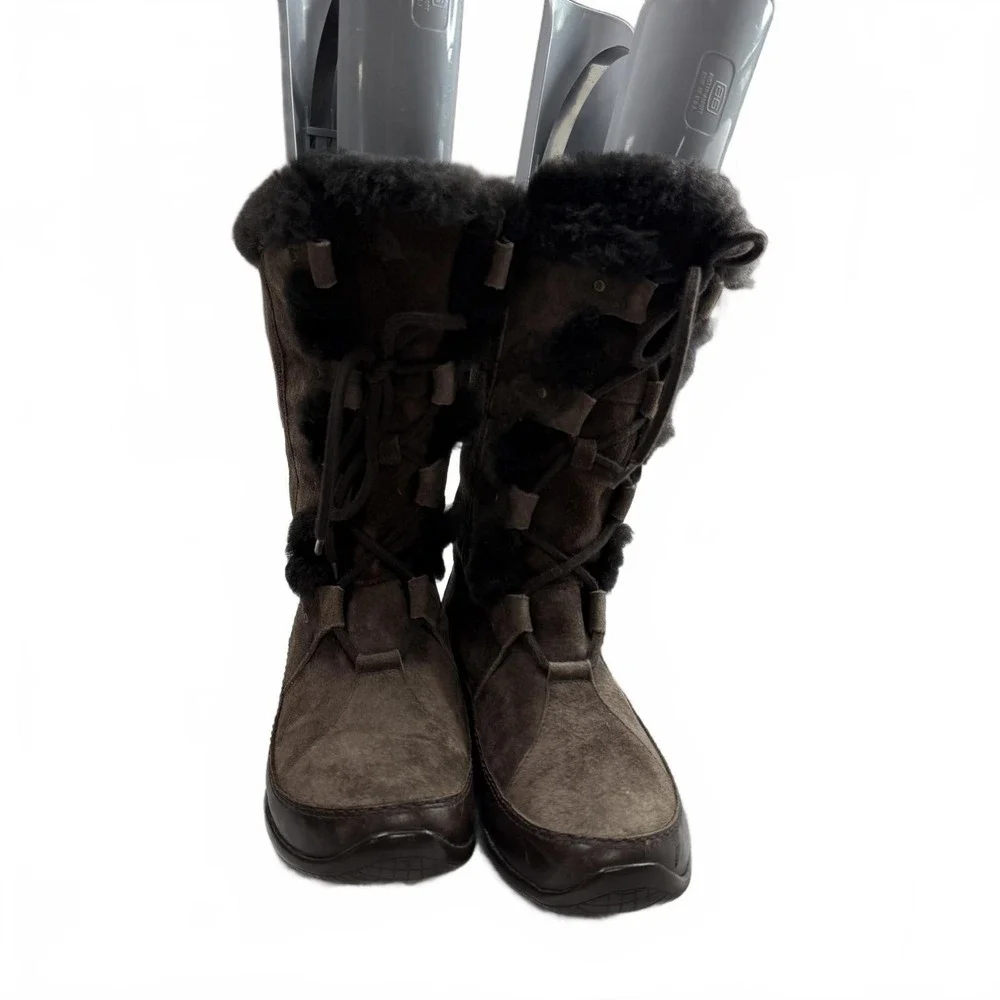 Women's Brown North‎ Face Abby II Suede and sherpa Boots size 10